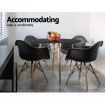 Artiss Dining Table 4 Seater Round Replica DSW cafe Kitchen Timber Black 90cm