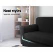 Artiss 2-piece Sofa Cover Elastic Stretch Couch Covers Protector 2 Steater Black