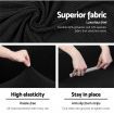 Artiss 2-piece Sofa Cover Elastic Stretch Couch Covers Protector 2 Steater Black