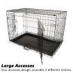 Wire Dog Cage Foldable Crate Kennel 24 inches with Tray + Cushion Mat Combo