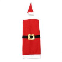 Christmas Santa Clause Clothing Hat Dress Wine Bottle Cover Decoration -belt