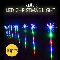 10 Piece Multi-colour LED Christmas Pathway Poles