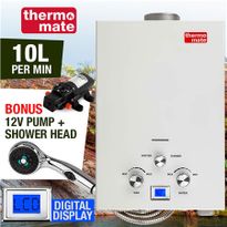 Thermomate Portable Gas Powered Water Heater with Bonus 12V Water Pump