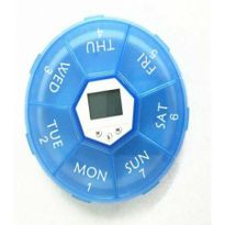 Smart Round 7 Day Pill Box Medicine Tablet Storage Dispenser Holder? Blue