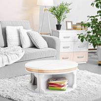 Combination High Gloss Coffee Table-Round