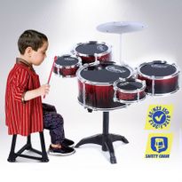 Bright Red Jazz Drum Kids Play Toys Set-5 Drum & 1 Cymble