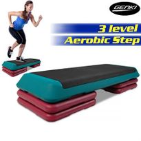 Professional Aerobic gym Workout Fitness 4 Block Bench Step - Green & Pink