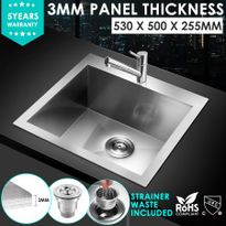 53x50cm Handmade Stainless Steel Kitchen Laundry Sink