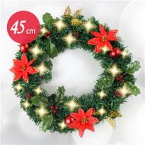 45cm Christmas Traditional Wreath with 35 LED Lights