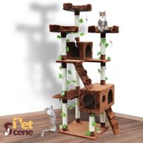 185cm Cat Gym Scratching Post Tree Extra Large Brown