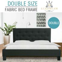 LUXDREAM  Charcoal Linen Bed Frame-Double 