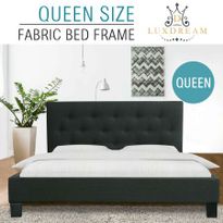 LUXDREAM  Charcoal Linen Bed Frame-Queen 