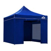 Instahut Gazebo 3x3 Pop Up Marquee Folding Tent Wedding Gazebos Camping Outdoor Shade Canopy Blue