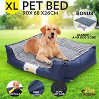 Soft Washable Pet Bed Mattress with Blanket & Dog Bone-XLarge 