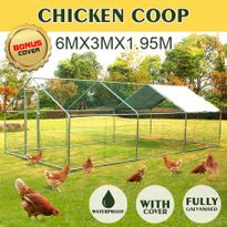 Walk-in Metal Chicken Run Coop Enclosure For Cat Rabbit Ducks Hens-6M X 3M