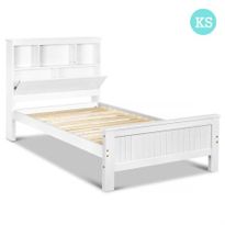 King Single Wooden Bedframe with Storage Shelf