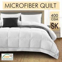 400GSM Microfibre Winter Quilt  Bamboo Fiber Filling Super King Size White