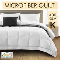 400GSM Microfibre Quilt with Bamboo Fiber Filling King Size White Comforter