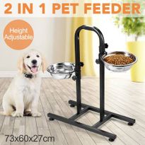 Pet Feeder Food Water Bowl Height Adjustable with Two Removable Bowls & Stand