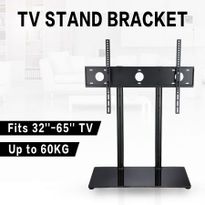 32"-65" TV Brackets Secure Height Adjustable TV Stand Portable Steel TV Stand with 8mm Tempered Glass Base
