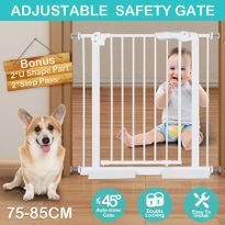 Child Pet Safety Gates Adjustable Baby Gate with 77CM Height 75~85CM Width - White 
