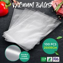Vacuum Seal Bags 100PCS 25x35CM Pre-cut Food Saver Double Sided Twill Bag for Vacuum Sealers