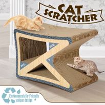 Cat Scratching Post Corrugated Cardboard Scratcher Scratchboard - Triangle Shape