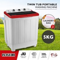 Maxkon 5KG Twin Spin Washing Machine Portable Top Load Washer - Red