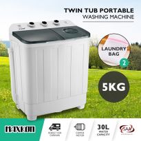 Maxkon 5KG Twin Spin Washing Machine Portable Top Load Washer - Grey