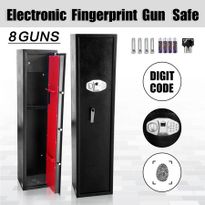 8 Gun Safe Fingerprint Firearm Rifle Storage Lockable Steel Cabinet w/Ammo Box
