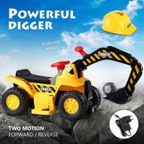 Kids Ride on Digger Electric Excavator Bulldozer Loader Car w/Safety Helmet