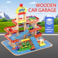 Wooden Car Garage Toy Car Park Car Ramp Car Parking Garage Playset