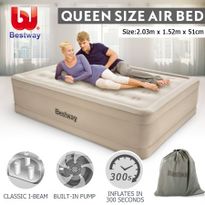 Bestway Queen Air Bed 51cm Inflatable Blow Up Mattress w/Built-in Pump & Travel Bag