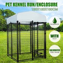 Pet Dog Kennel Enclosure Run Playpen Portable Exercise Metal Cage 1.2x1.2x1.8m
