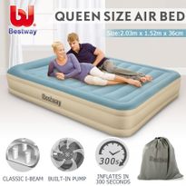 Bestway Queen Air Bed 43cm Inflatable Blow Up Mattress w/Built-in Pillow & Pump