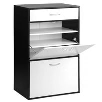 6 Tier Shoe Cabinet 30 Pairs - Black and White