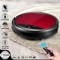 Maxkon Robot Vacuum Cleaner LED Touch Display w/Mop & Water Tank Strong Suction for Short Carpet - Red