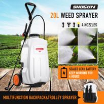 20L Weed Garden Wheel Backpack Sprayer w/4 Nozzle Pump Tank Hose Lance Belt