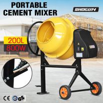 200L Portable Cement Mixer Electric Waterproof Heavy-Duty Concrete Mixer w/Double Blades 