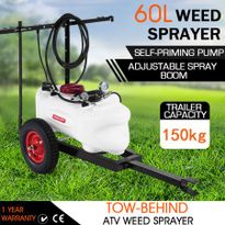 60L ATV Weed Garden Sprayer w/4 Nozzle Boom 130PSI Pump Trailer Tank