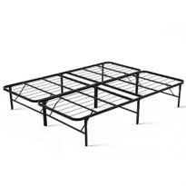 Folding Bed Frame Queen with Extra Storage Space Under the Bed - Black