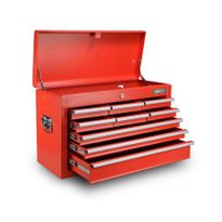 9-Drawer Tool Chest Box with Ball Bearing Slide - Red