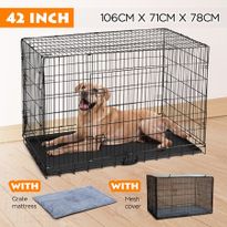 42" Dog Crate Kennel collapsible Metal Pet Cat dog Cage