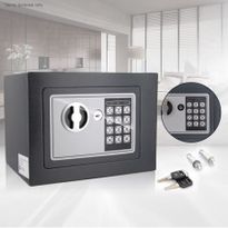 Personal Electronic Safe Security Box with Digital Code + Access Key - Grey