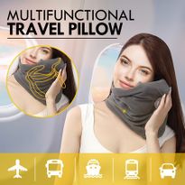 New Portable Neck Pillow Soft Comfortable Neck Support Sitting Nap Washable Grey