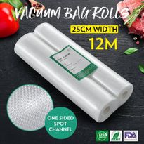 2 Rolls Vacuum Sealer Rolls Bags 25*600cm Sous Vide Foodsaver Spot Channel