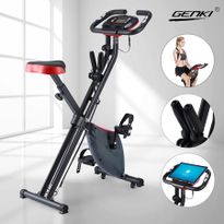 Genki Magnetic Exercise Bike Folding Upright X-Bike Bicycle Cycling Fitness w/Resistance Bands 