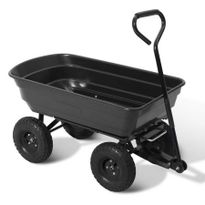 75L Garden Dump Cart with 85 Degree Tipping Angle - Black