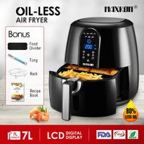 Maxkon New 7L Air Fryer Health Cooker Low Oil Rapid Deep Frying LCD 1800W Black