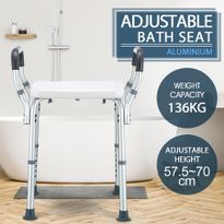 New Adjustable Shower Chair Bath Seat Heavy Duty Stool Bench W/ Padded Armrests